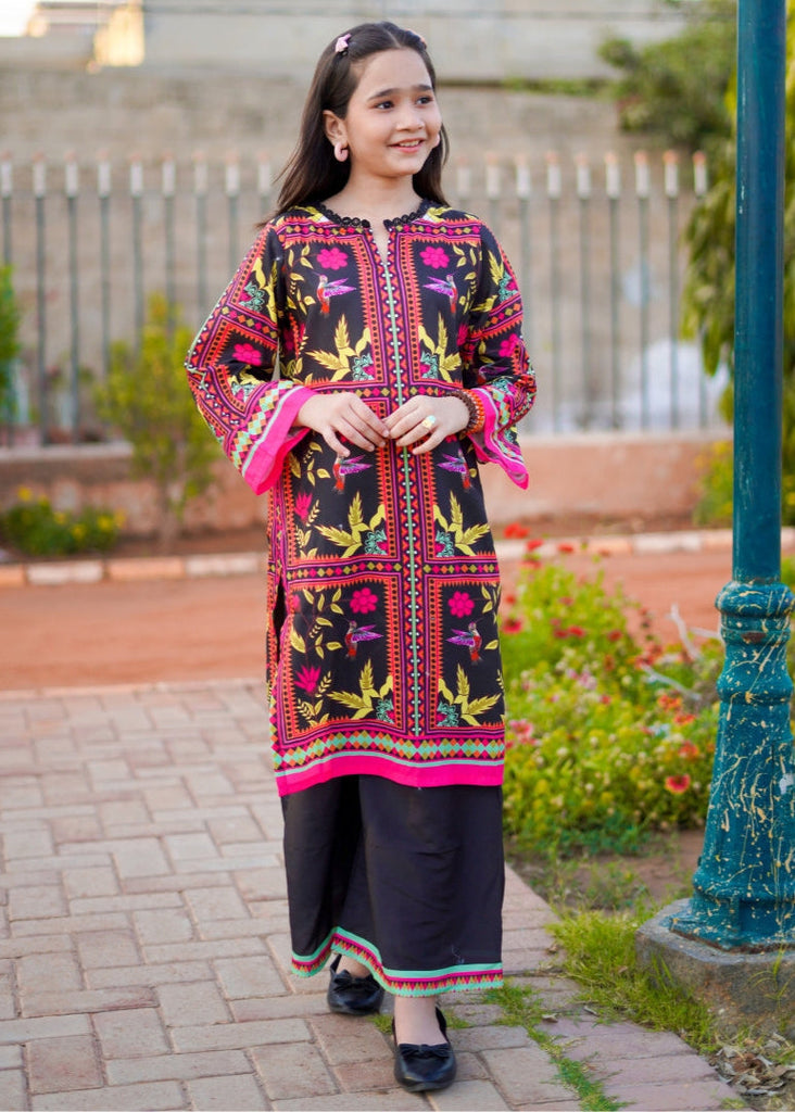 Dark Bloom Co-Ord Set (Premium Khaddar Mid - Season Fabric)