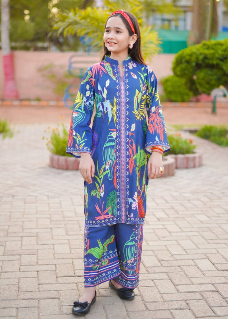 Azure Aura Co-Ord Set (Premium Khaddar Mid - Season Fabric)