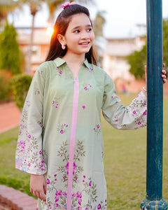 Green Blush Co-Ord Set (Premium Khaddar Mid - Season Fabric)
