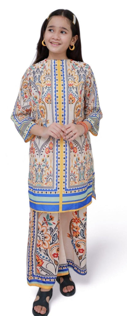 Multi print  Front Co-Ord Set (Premium Khaddar Mid - Season Fabric)