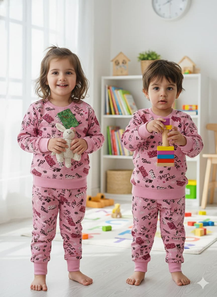 Graphical pink Track suit